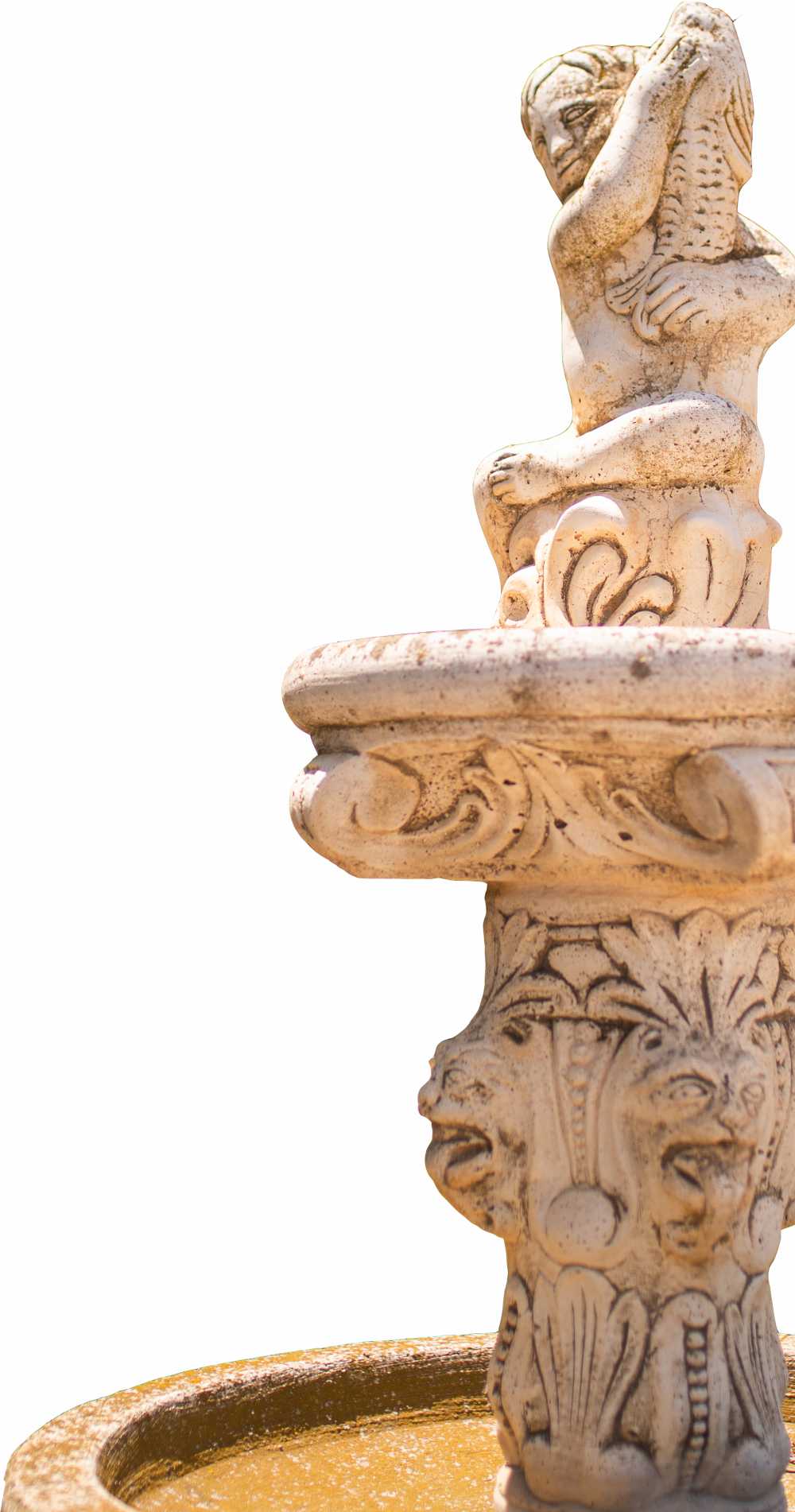 fuente jardín recortada